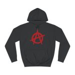 Anarchy Red Anarchist Symbol Unisex mikina s kapucí