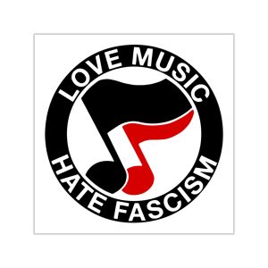 Love Music Hate Fascism vinylové samolepky