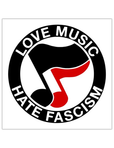 Love Music Hate Fascism vinylové samolepky