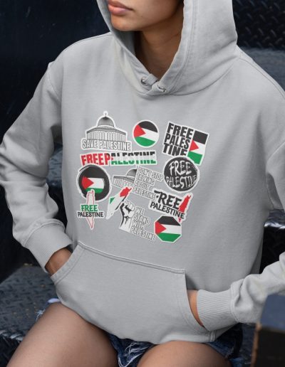 Free Palestine Stickers Unisex Mikina