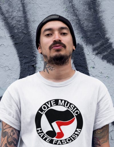 Love Music Hate Fascism Unisex Tričko