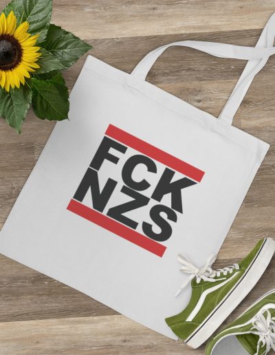 FCK NZS Fuck Nazis Black Font taška