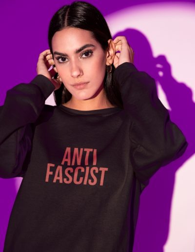 ANTIFASCIST unisex mikina bez kapuce