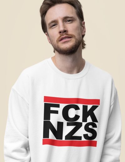 FCK NZS Fuck Nazis Black Font mikina