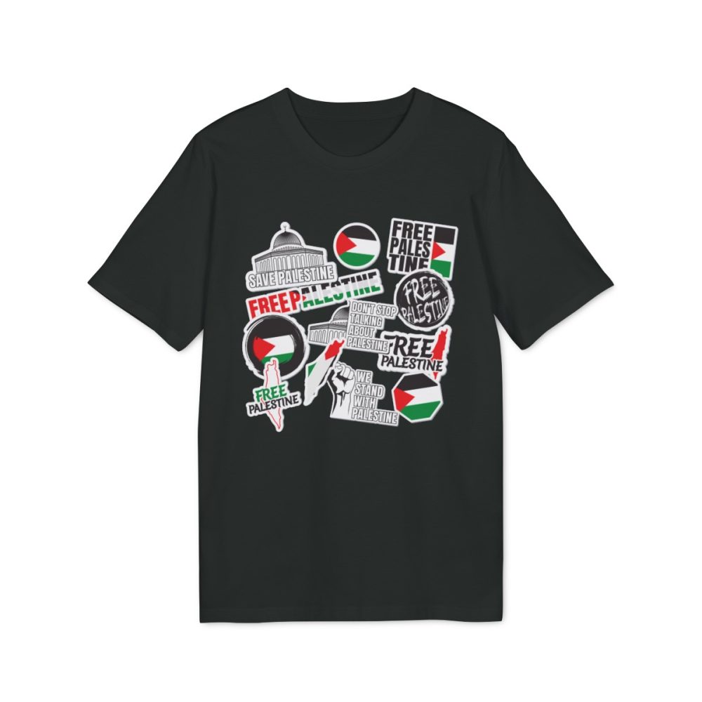 Free Palestine Stickers unisex organické tričko