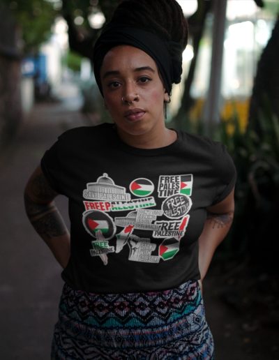 Free Palestine Stickers unisex organické tričko