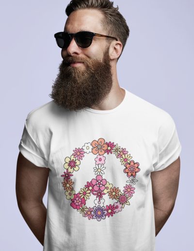 Flower Power Peace unisex organické tričko