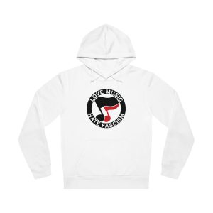 Love Music Hate Fascism organická unisex mikina s kapucí