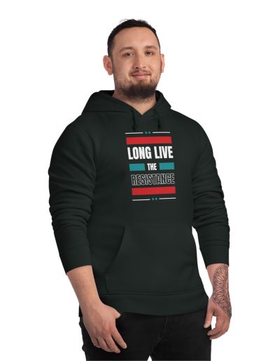 Long Live the Resistance organická unisex mikina s kapucí