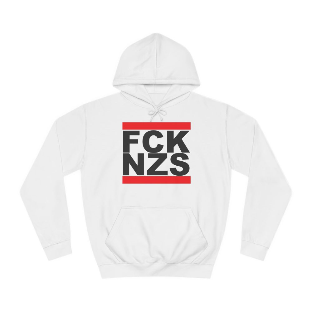 FCK NZS Fuck Nazis Black Font unisex mikina s kapucí