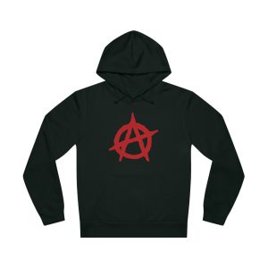 Anarchy Red organická unisex mikina s kapucí