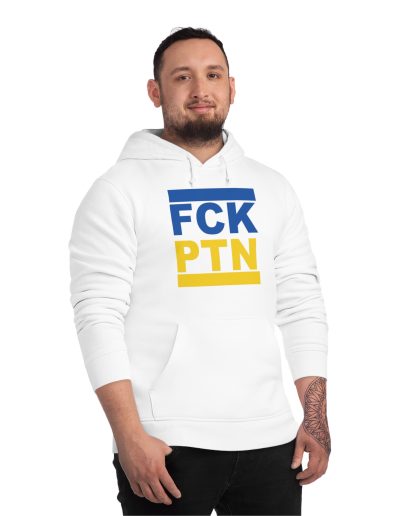 FCK PTN Fuck Putin organická unisex mikina s kapucí