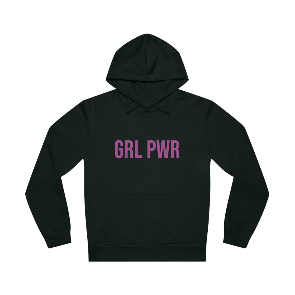 GRL PWR Girl Power feministická organická mikina s kapucí