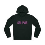 GRL PWR Girl Power feministická organická mikina s kapucí