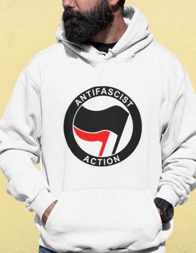 Antifascist Action organická unisex mikina s kapucí