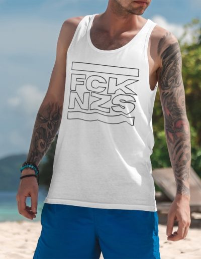 FCK NZS Outline unisex tílko