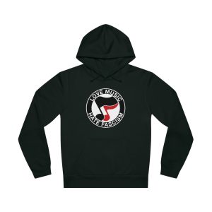 Love Music Hate Fascism organická unisex mikina s kapucí