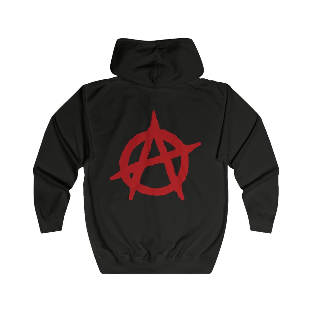 Anarchy Red unisex mikina s kapucí na zip