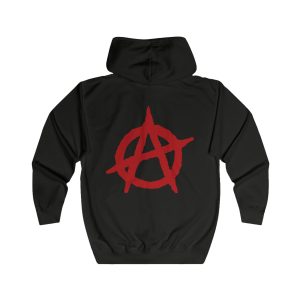 Anarchy Red unisex mikina s kapucí na zip