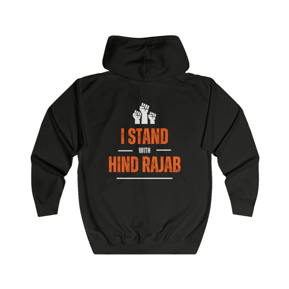 I Stand with Hind Rajab unisex mikina s kapucí na zip