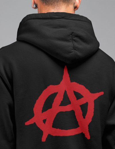 Anarchy Red unisex mikina s kapucí na zip