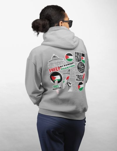 Free Palestine Stickers unisex mikina s kapucí na zip