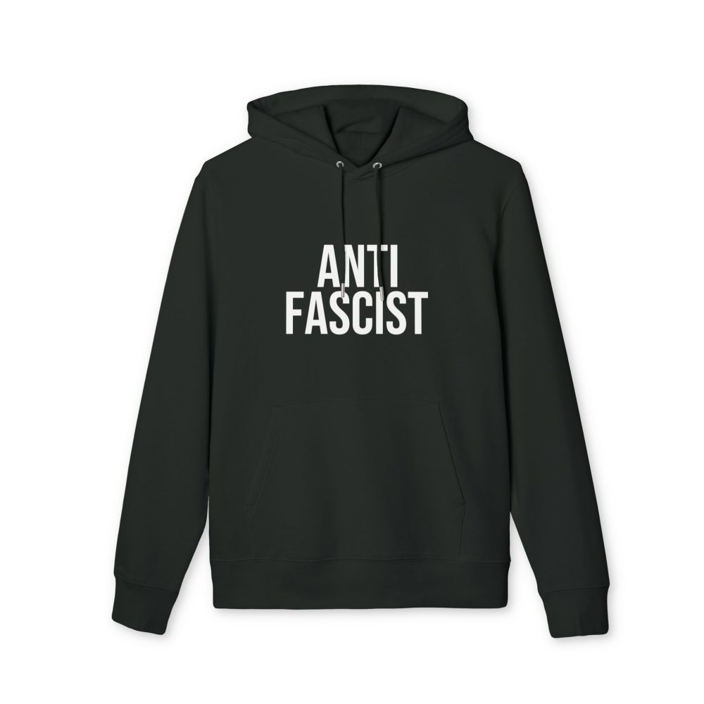 ANTIFASCIST organická mikina s kapucí