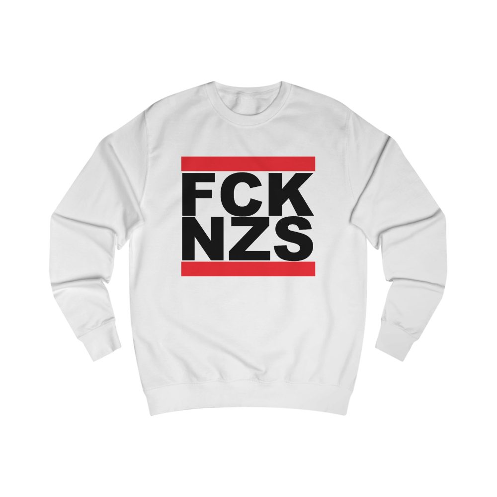 FCK NZS Black Font unisex mikina bez kapuce