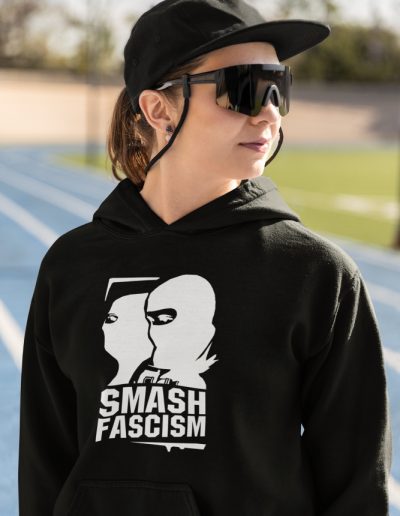 Smash Fascism organická mikina s kapucí