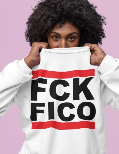 FCK FICO unisex mikina bez kapuce