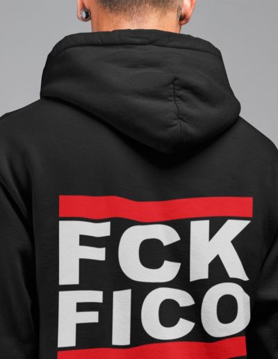 FCK FICO unisex mikina s kapucí na zip