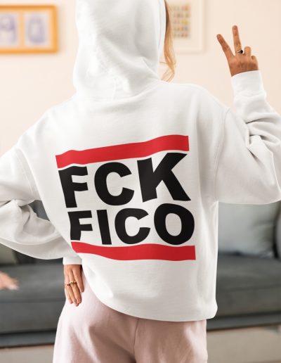 FCK FICO unisex mikina s kapucí na zip