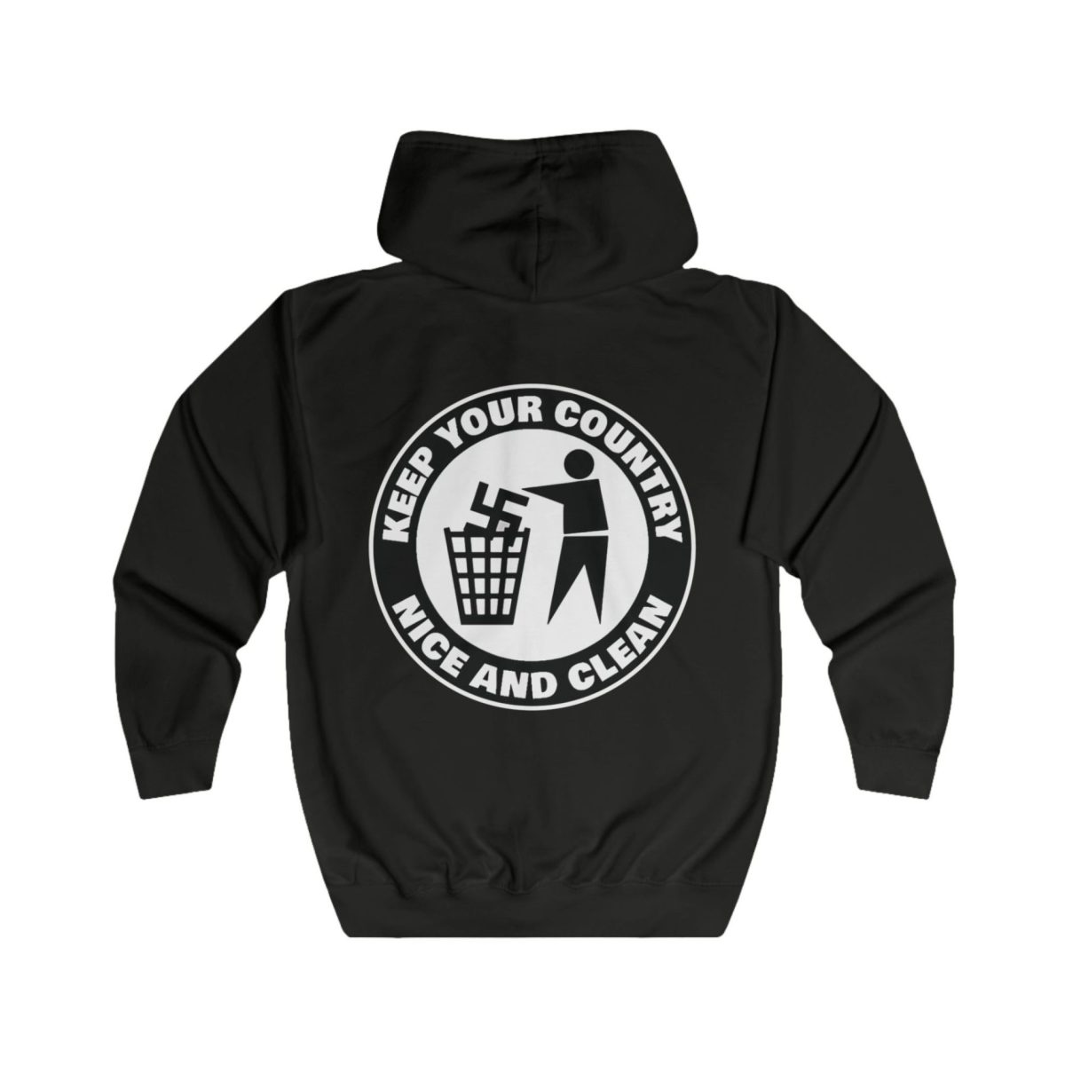 Keep Your Country Nice and Clean unisex mikina s kapucí na zip