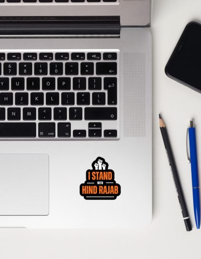 I Stand with Hind Rajab kiss cut samolepky