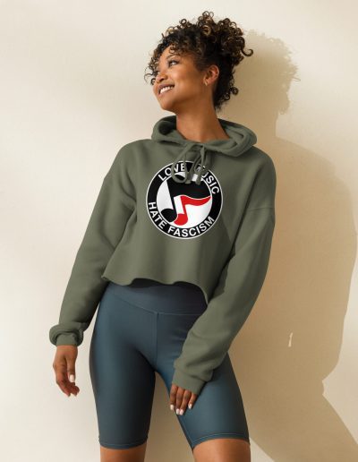 Love Music Hate Fascism crop mikina