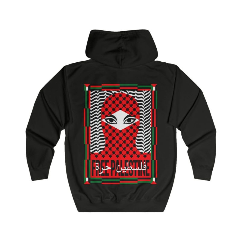 Free Palestine unisex mikina s kapucí na zip