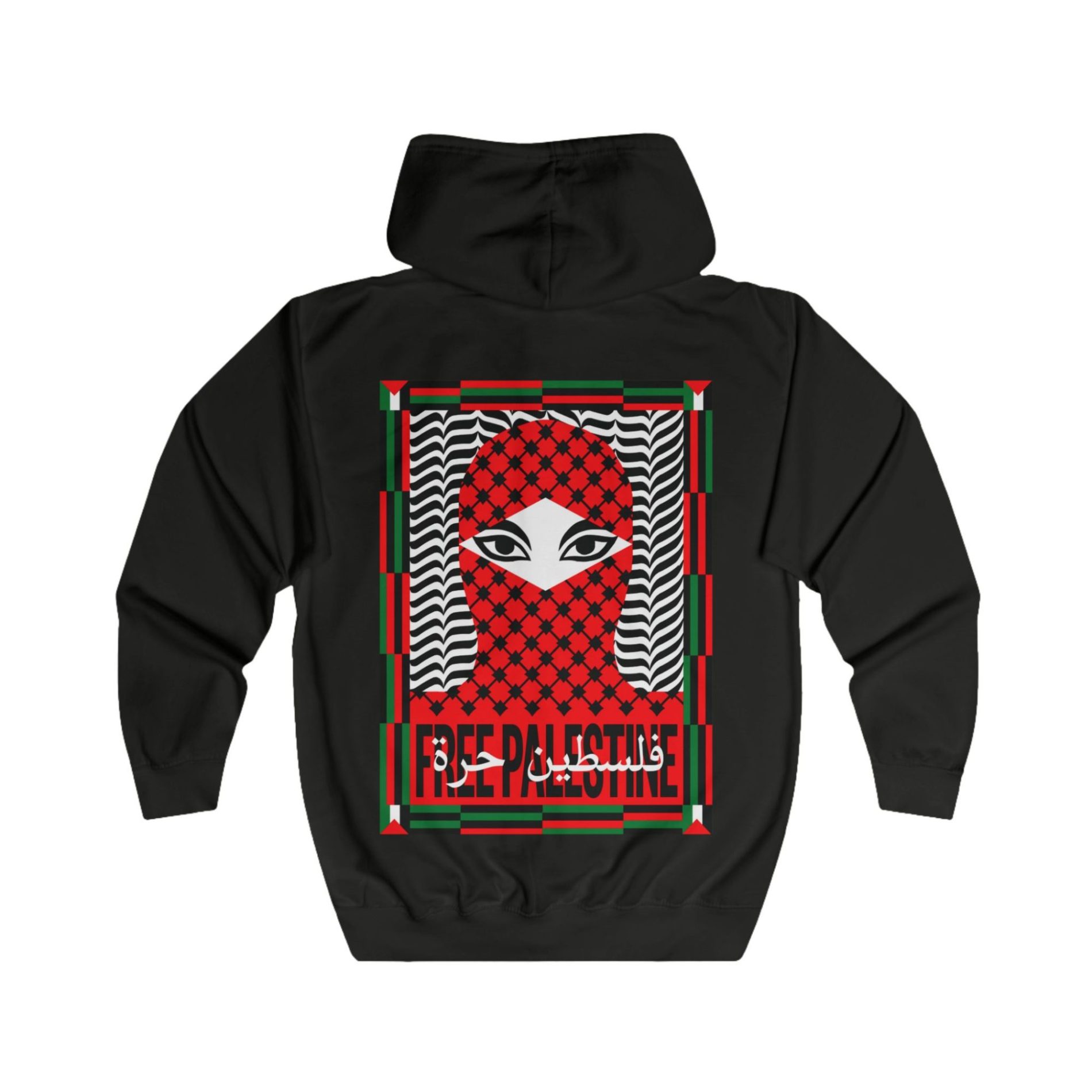 Free Palestine unisex mikina s kapucí na zip 1 Free Palestine unisex mikina s kapucí na zip