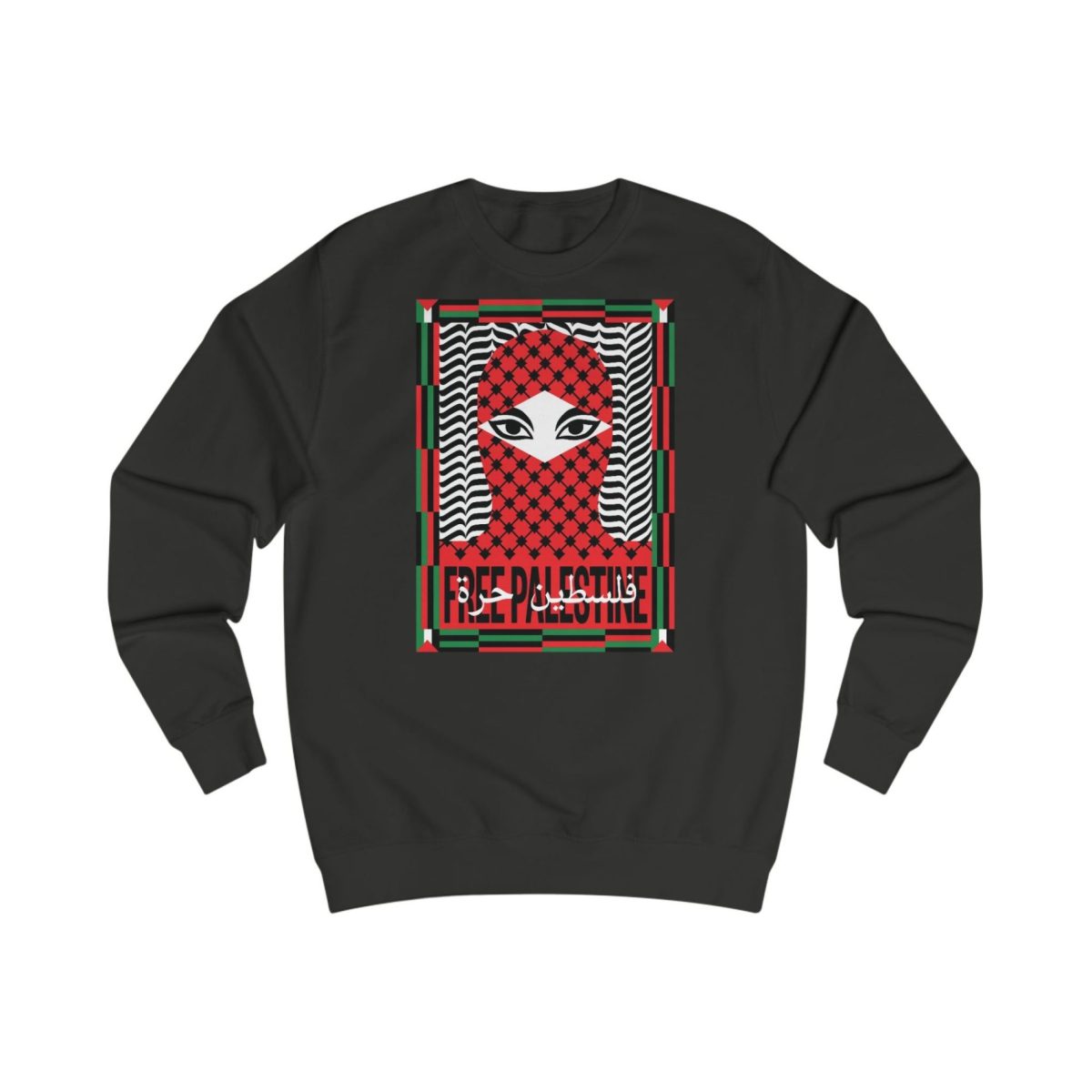 Free Palestine unisex mikina bez kapuce