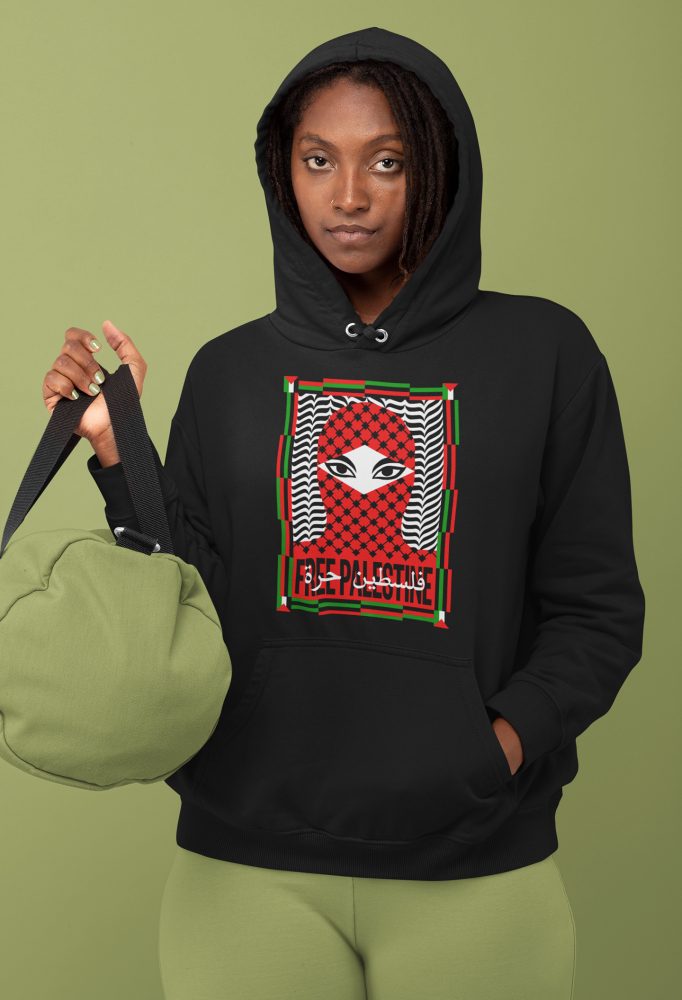 Free Palestine unisex mikina s kapucí
