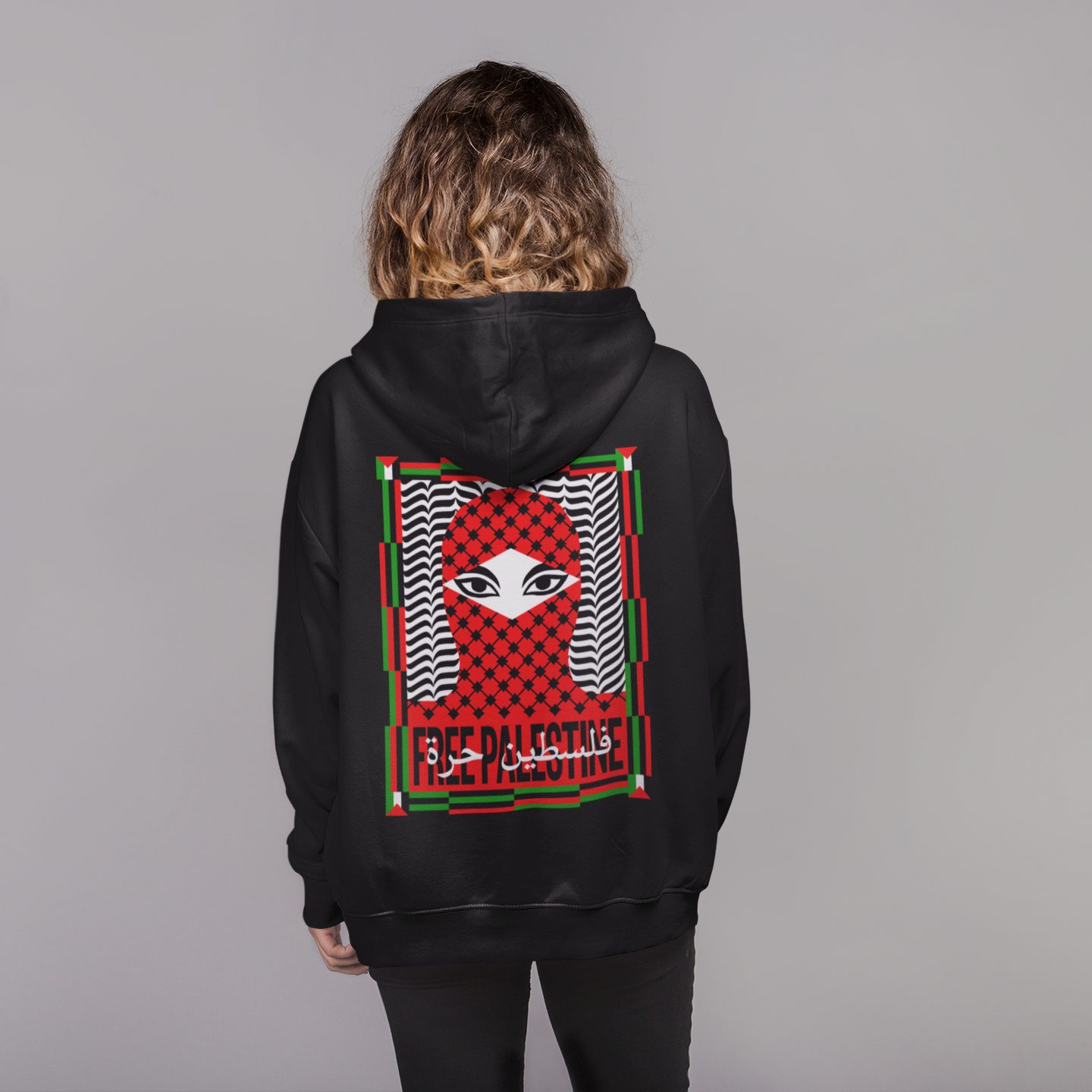 Free Palestine unisex mikina s kapucí na zip
