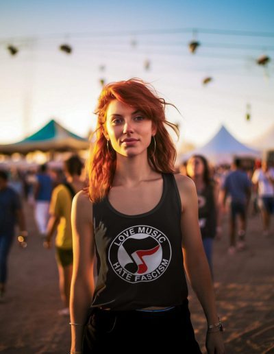 Love Music Hate Fascism unisex tílko