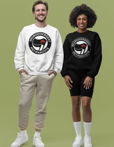 Neurodivergent Antifascists unisex mikina bez kapuce