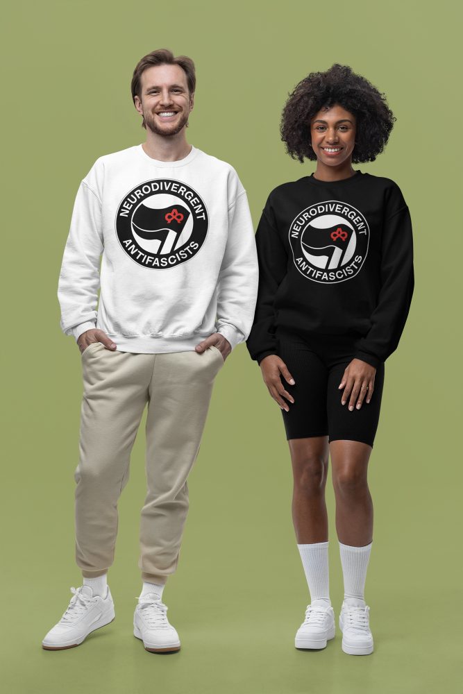 Neurodivergent Antifascists unisex mikina bez kapuce