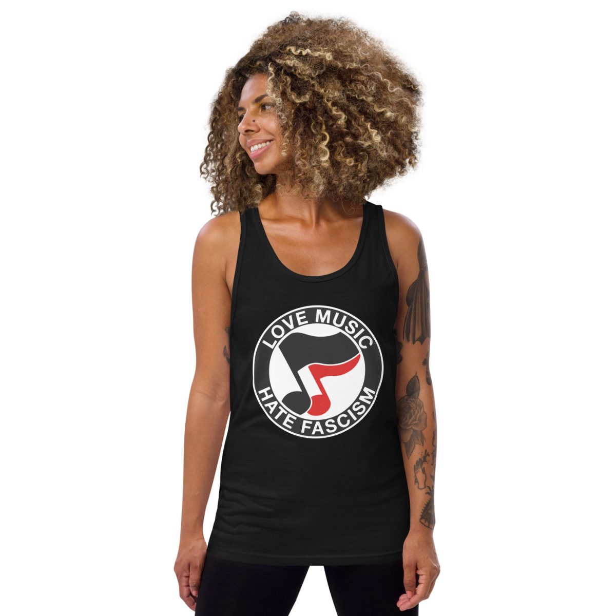 Love Music Hate Fascism unisex tílko