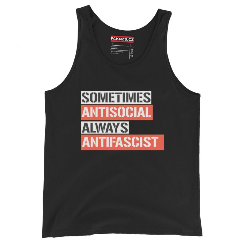 Sometimes Antisocial Always Antifascist unisex tílko