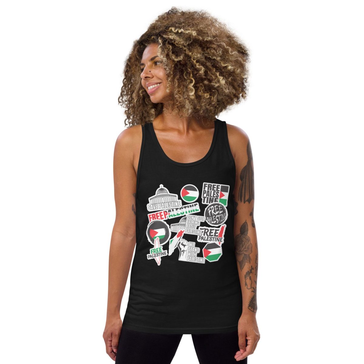 Free Palestine Stickers unisex tílko