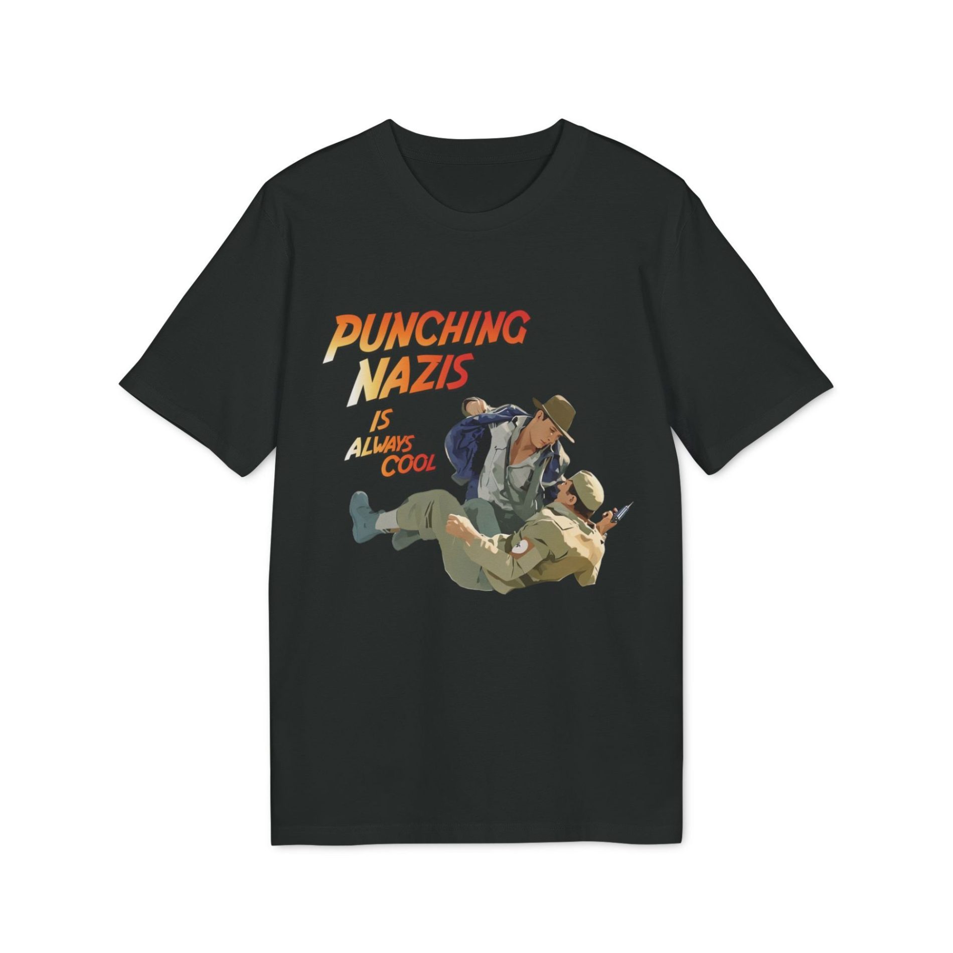 Punching Nazis Is Always Cool unisex organické tričko 1 Punching Nazis Is Always Cool unisex organické tričko