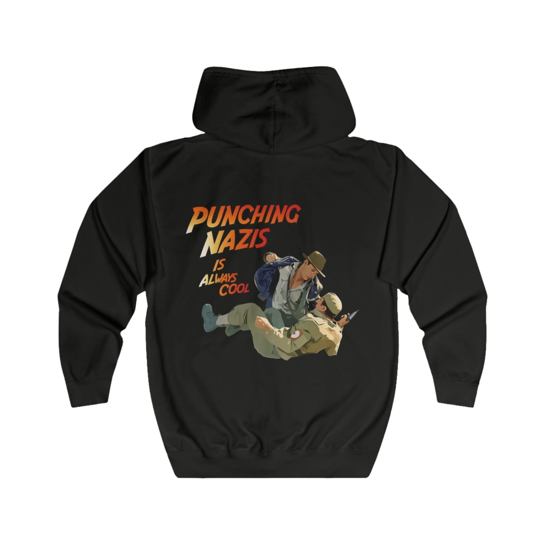 Punching Nazis Is Always Cool unisex mikina s kapucí na zip 1 Punching Nazis Is Always Cool unisex mikina s kapucí na zip