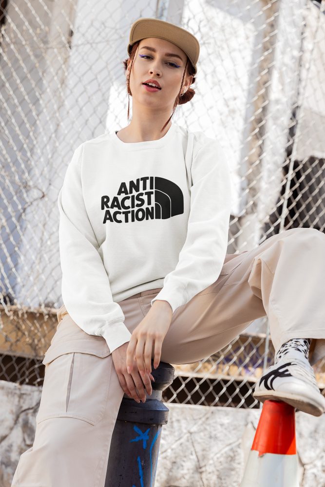 Anti Racist Action unisex mikina bez kapuce