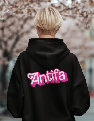 Antifa Doll Edition unisex mikina s kapucí na zip